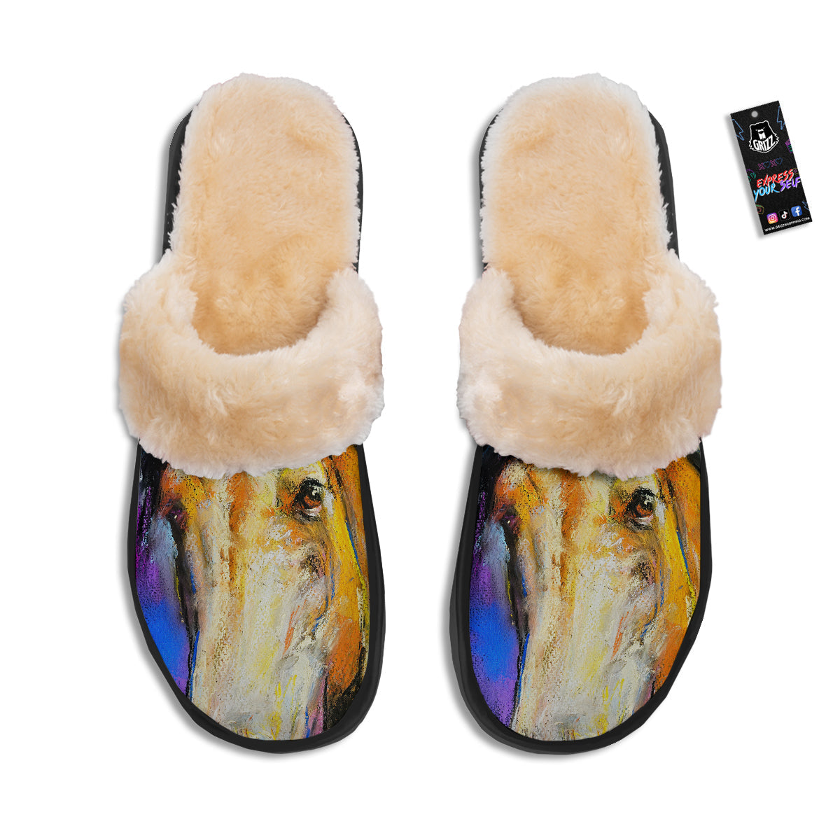 Horse Painting Colorful Print Slippers-grizzshop