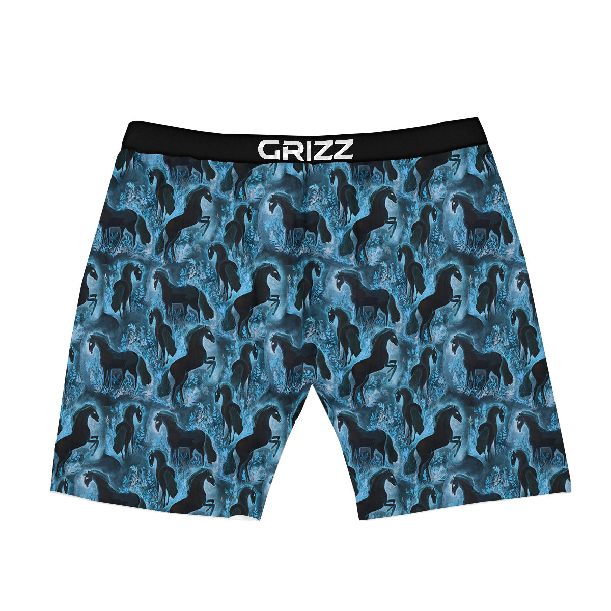 Horse Painting Dark Blue Print Boxer Briefs-grizzshop