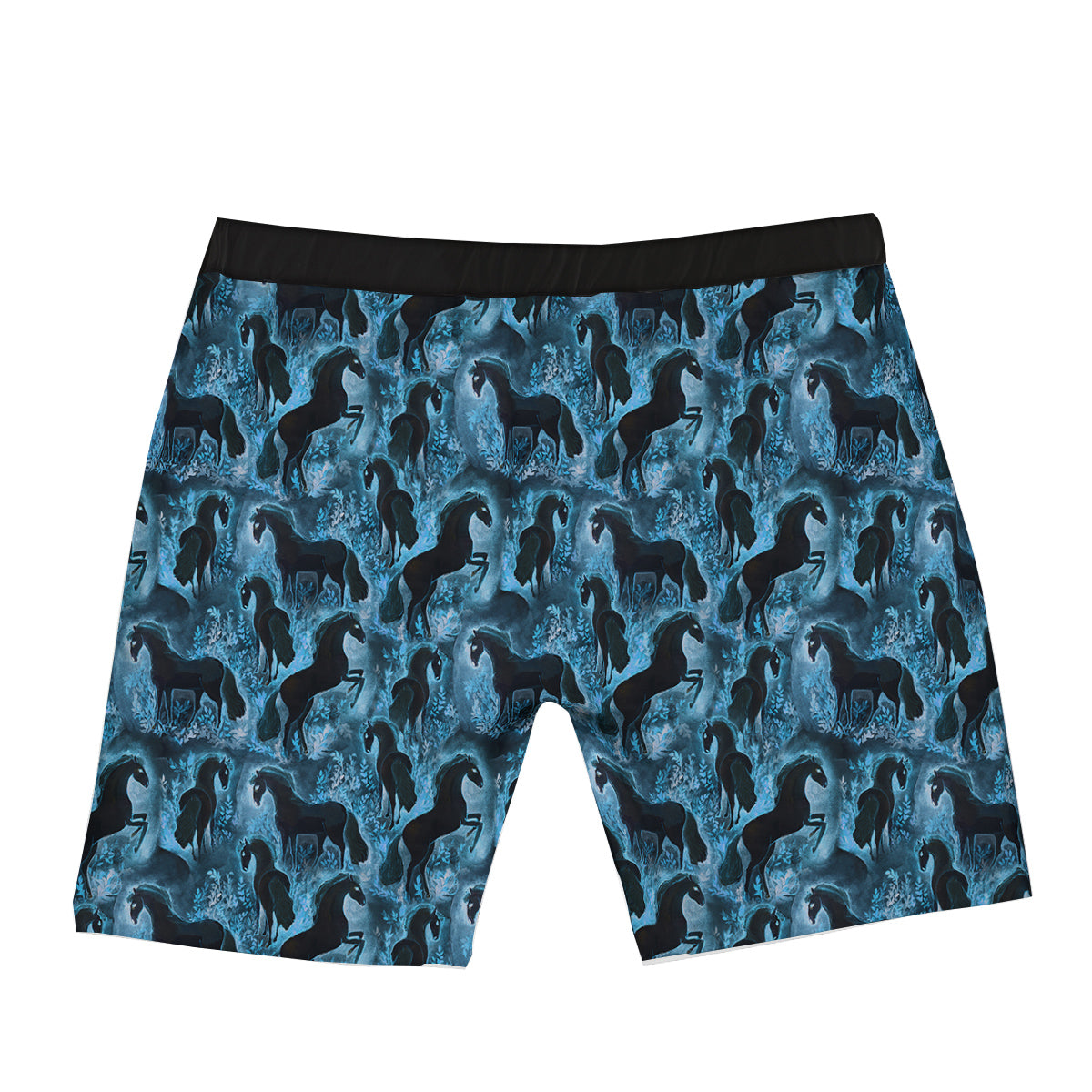 Horse Painting Dark Blue Print Boxer Briefs-grizzshop