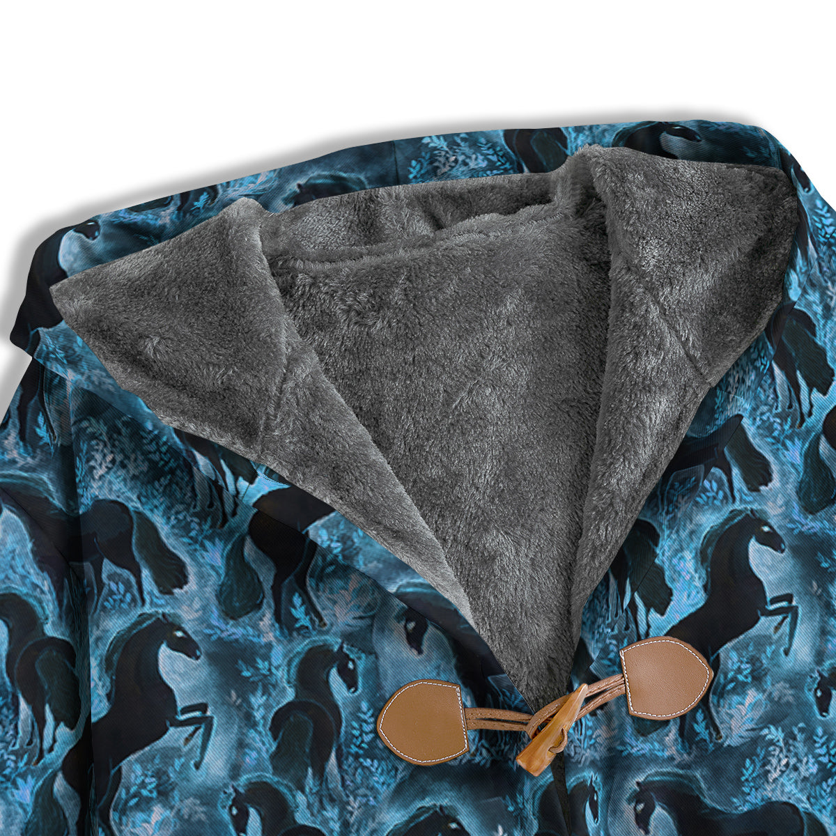 Horse Painting Dark Blue Print Men's Windbreaker Jacket-grizzshop