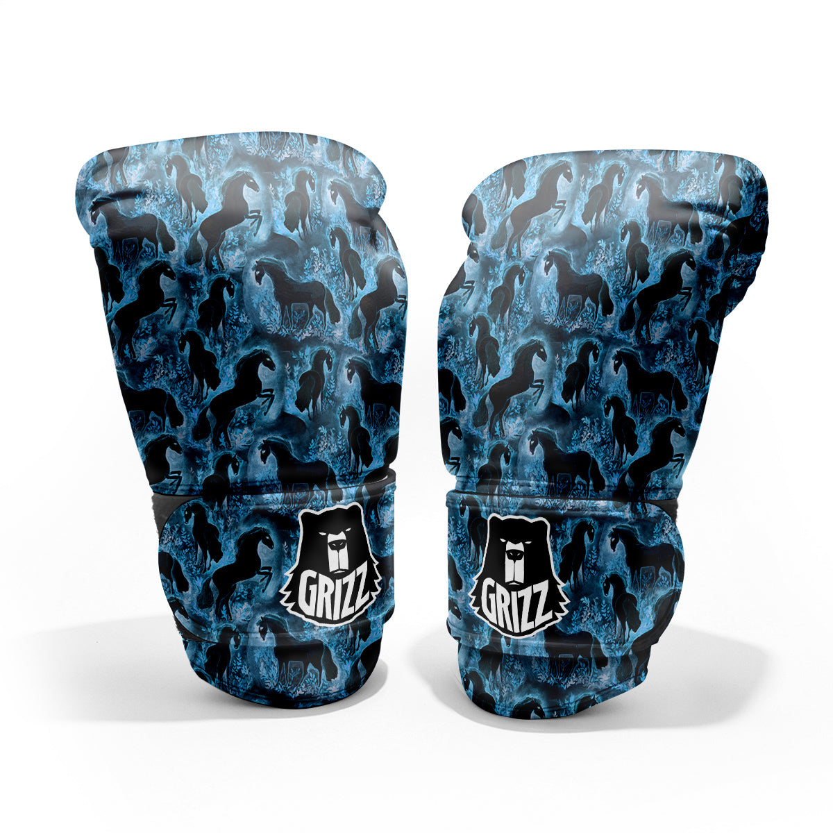 Horse Painting Dark Blue Print Pro Boxing Glove