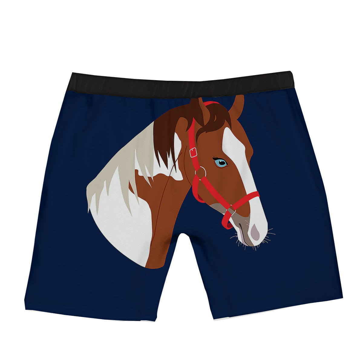 Horse Portrait Dark Blue Print Boxer Briefs-grizzshop