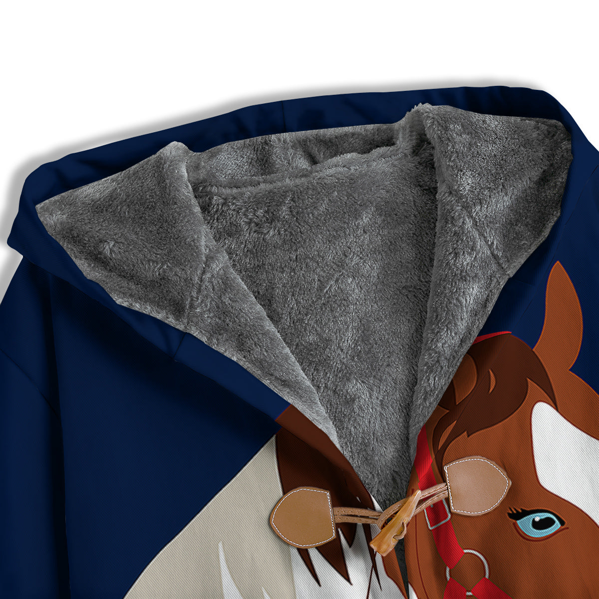 Horse Portrait Dark Blue Print Men's Windbreaker Jacket-grizzshop