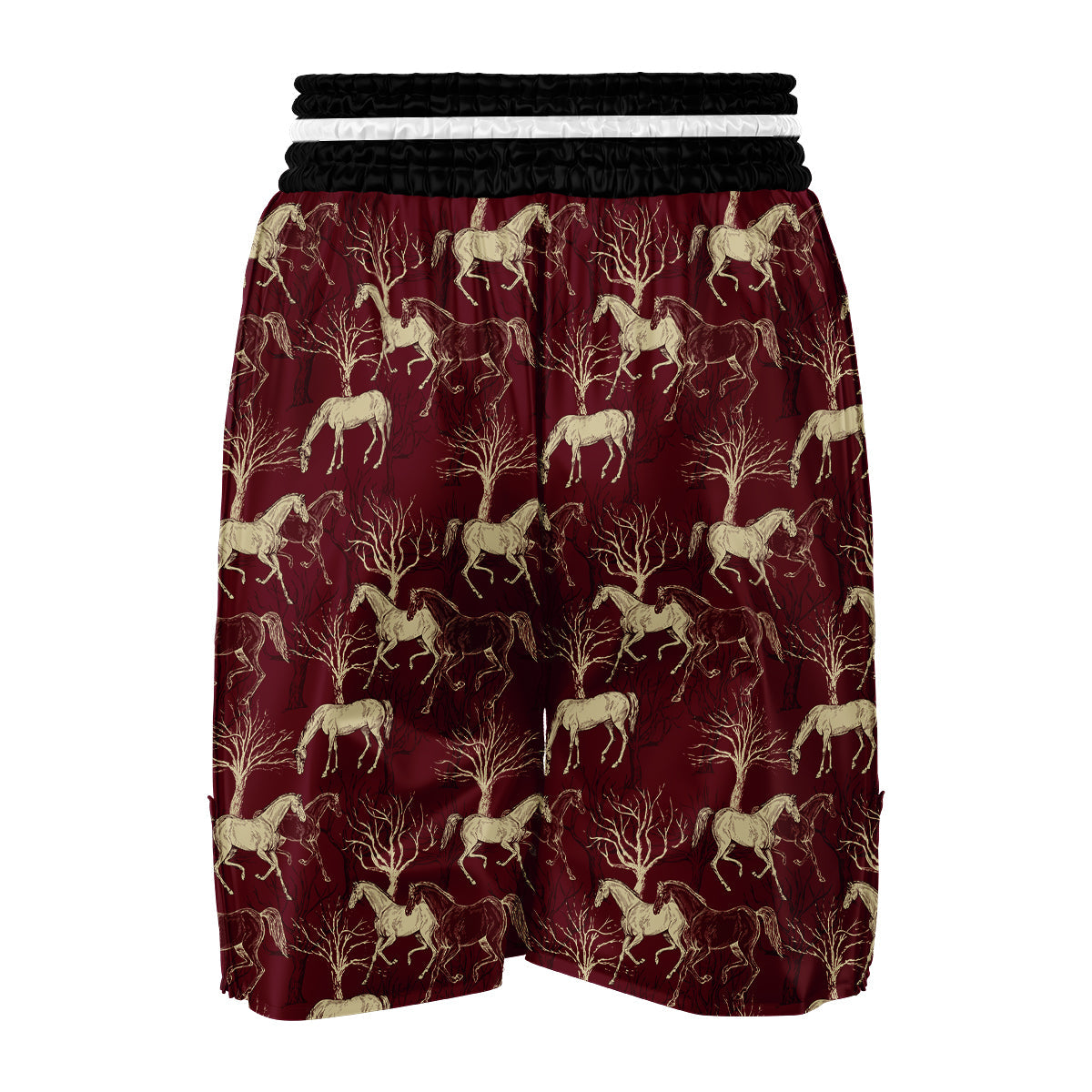 Horse Print Pattern Boxing Shorts-grizzshop