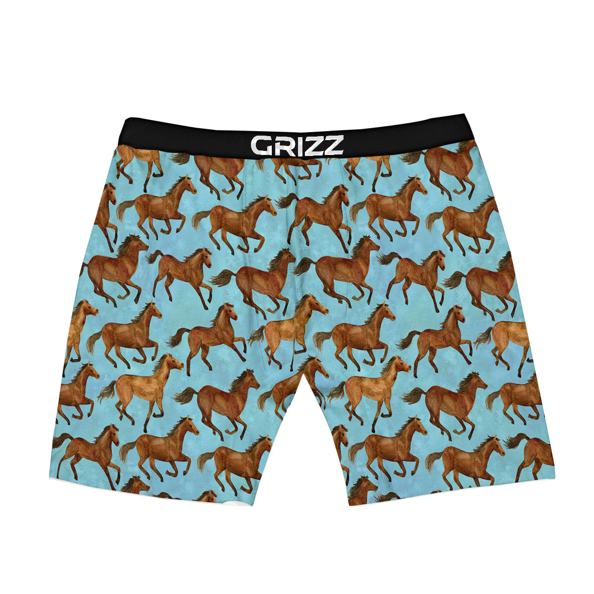 Horse Watercolor Print Pattern Boxer Briefs-grizzshop