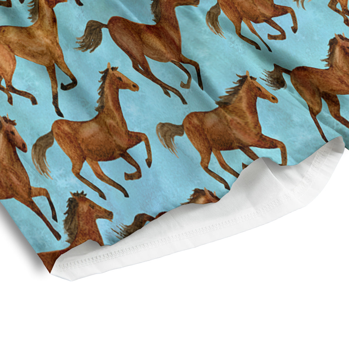 Horse Watercolor Print Pattern Men's Athletic Shorts