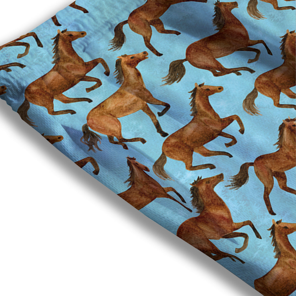 Horse Watercolor Print Pattern Mesh Shorts