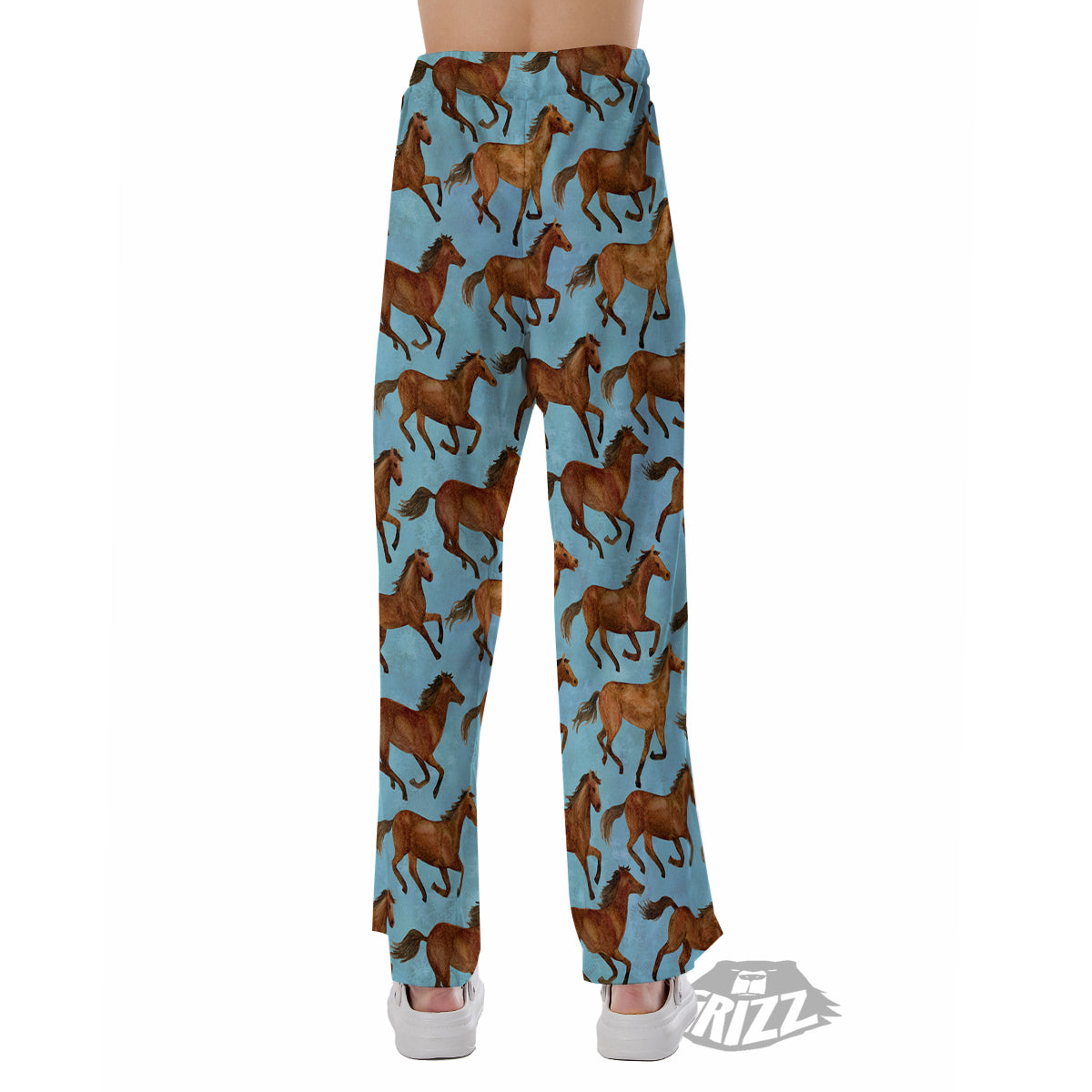 Horse Watercolor Print Pattern Pajama Pants-grizzshop