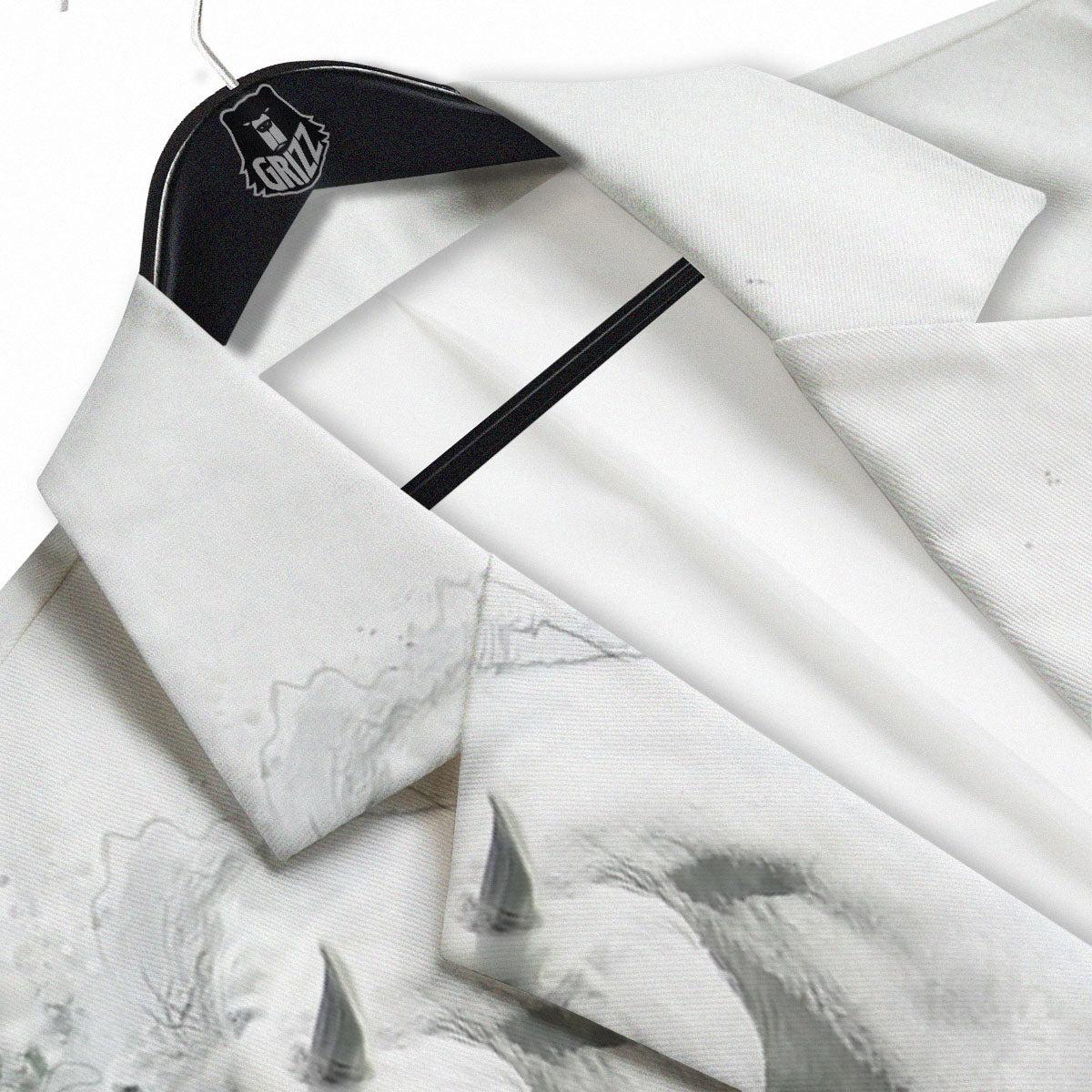 Horse White Stallion Print Men's Sport Coat-grizzshop