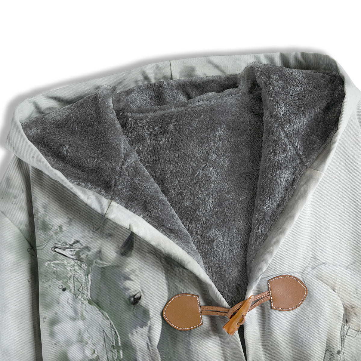 Horse White Stallion Print Men's Windbreaker Jacket-grizzshop