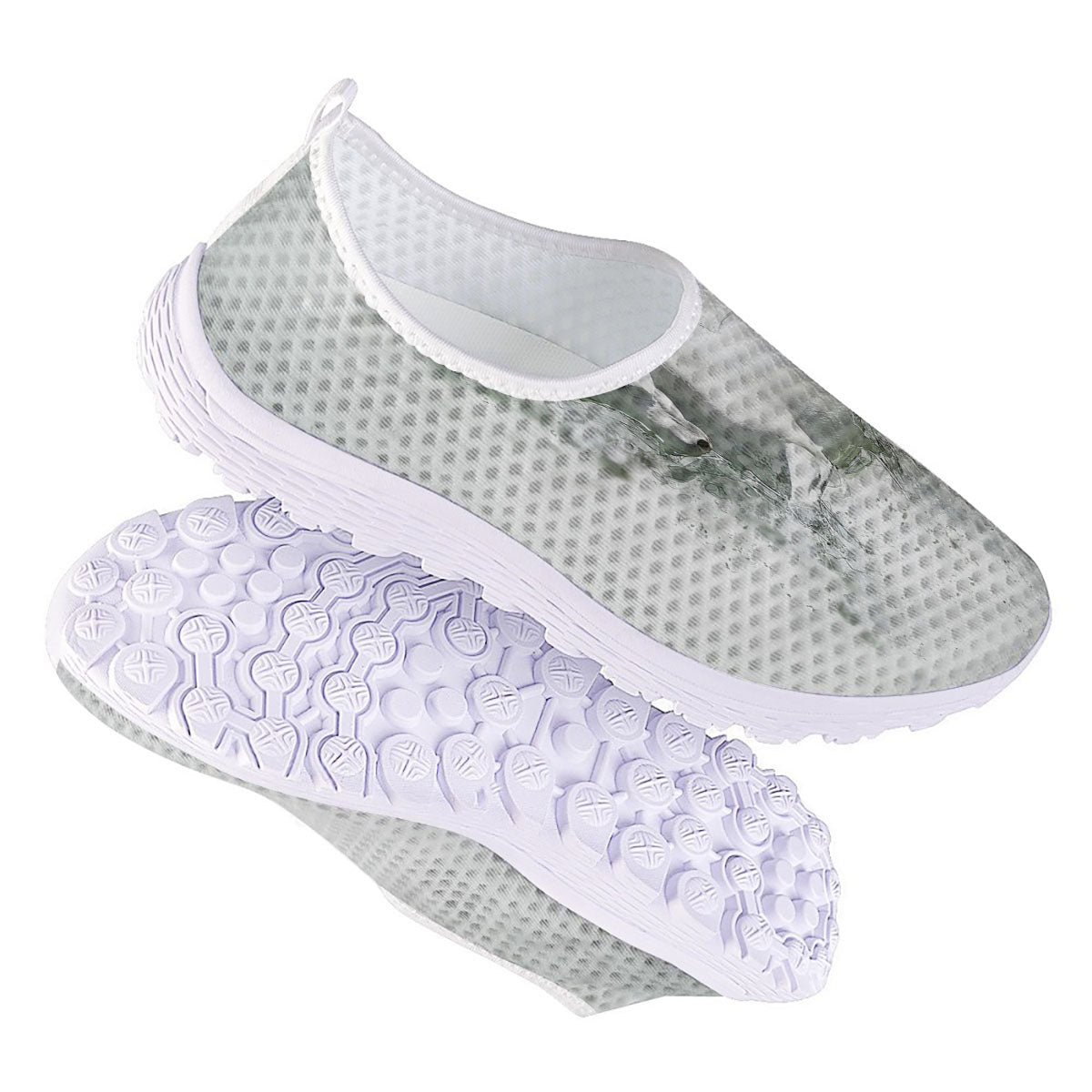Horse White Stallion Print Nurse Shoes-grizzshop