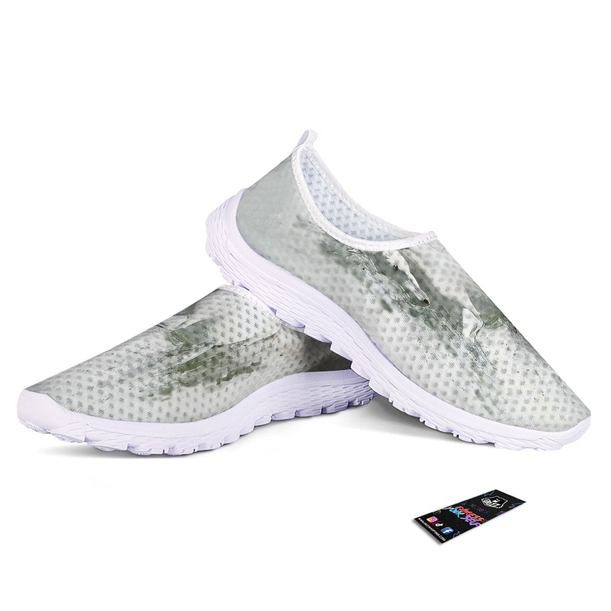 Horse White Stallion Print Nurse Shoes-grizzshop