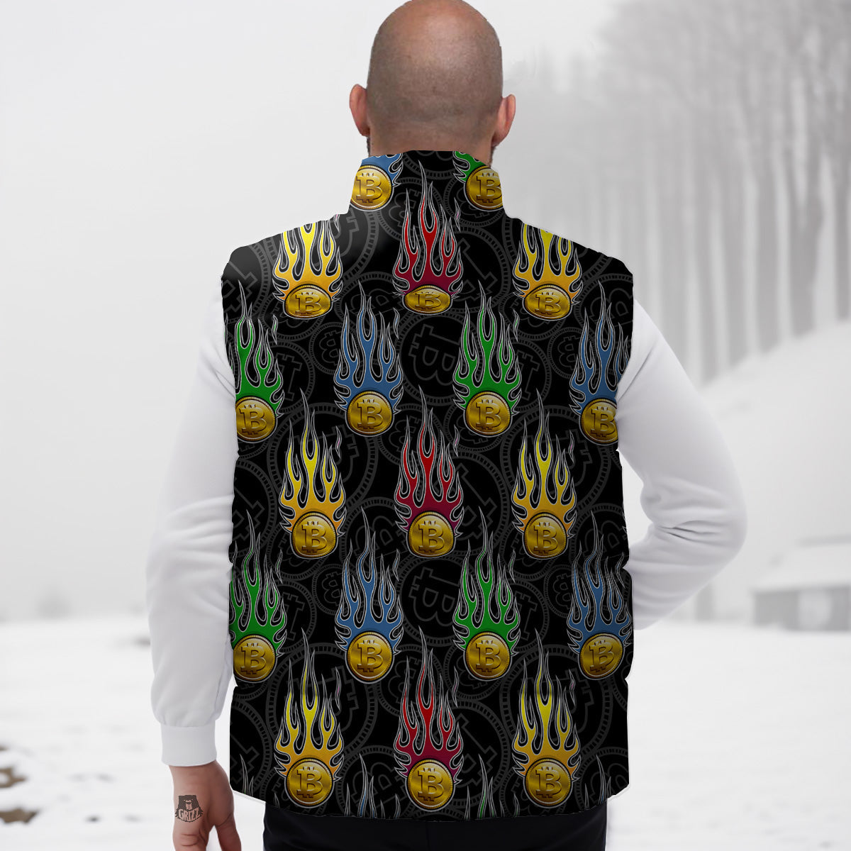 Hot Air Balloon Colorful Pattern Print Down Vest