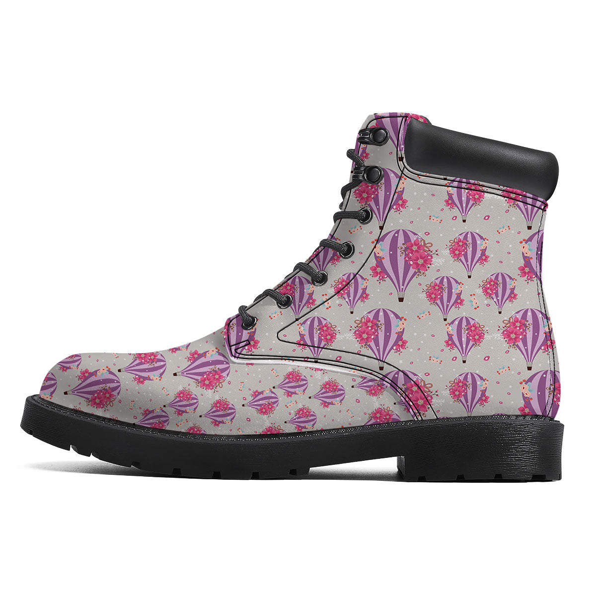 Hot Air Balloon Floral Print Pattern Boots-grizzshop