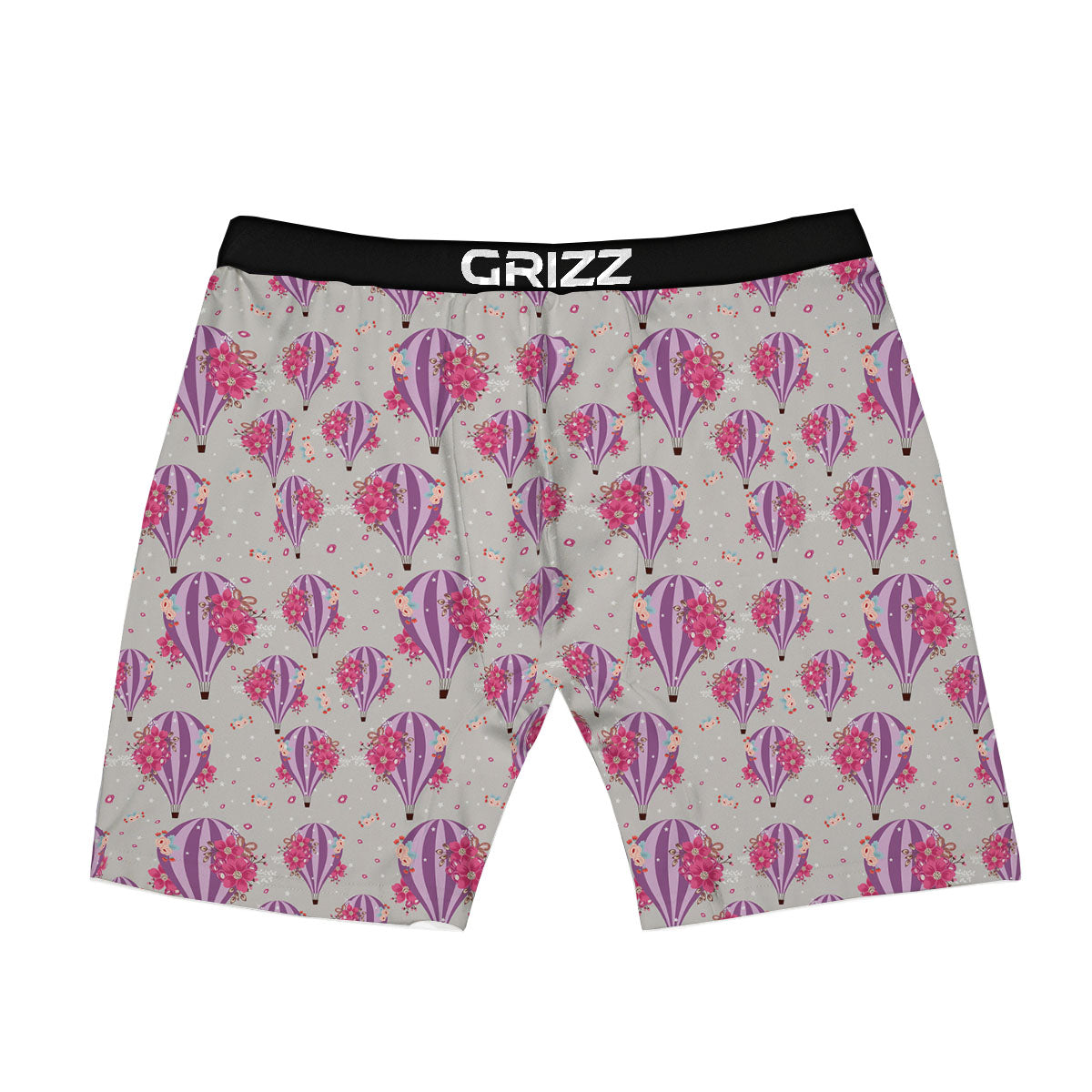 Hot Air Balloon Floral Print Pattern Boxer Briefs-grizzshop