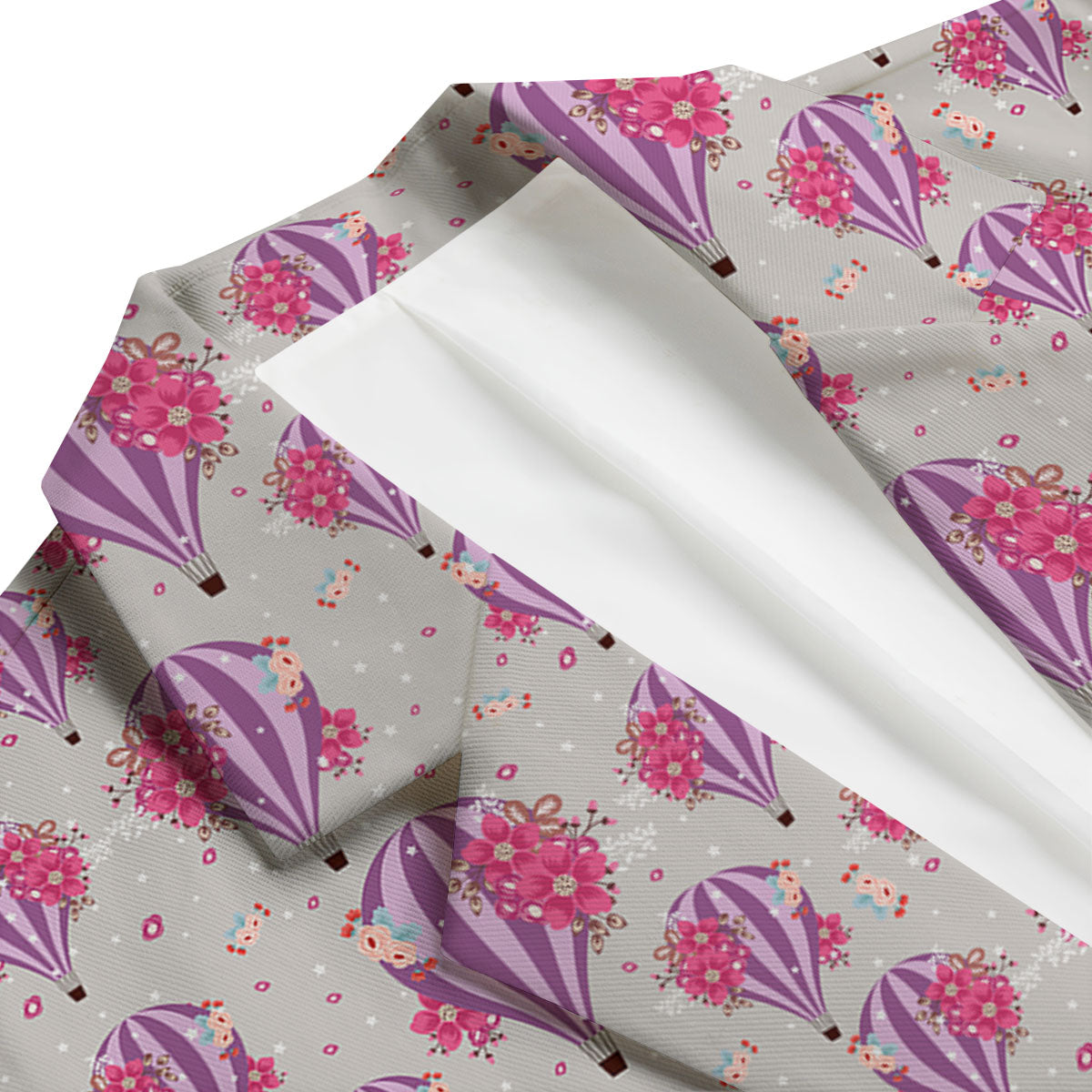 Hot Air Balloon Floral Print Pattern Men's Blazer-grizzshop