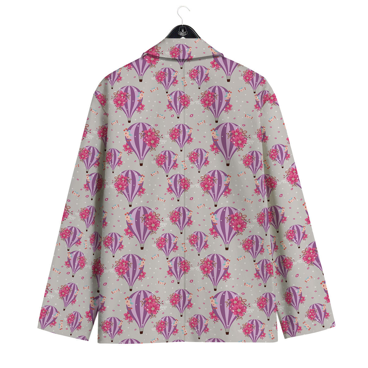 Hot Air Balloon Floral Print Pattern Men's Sport Coat-grizzshop