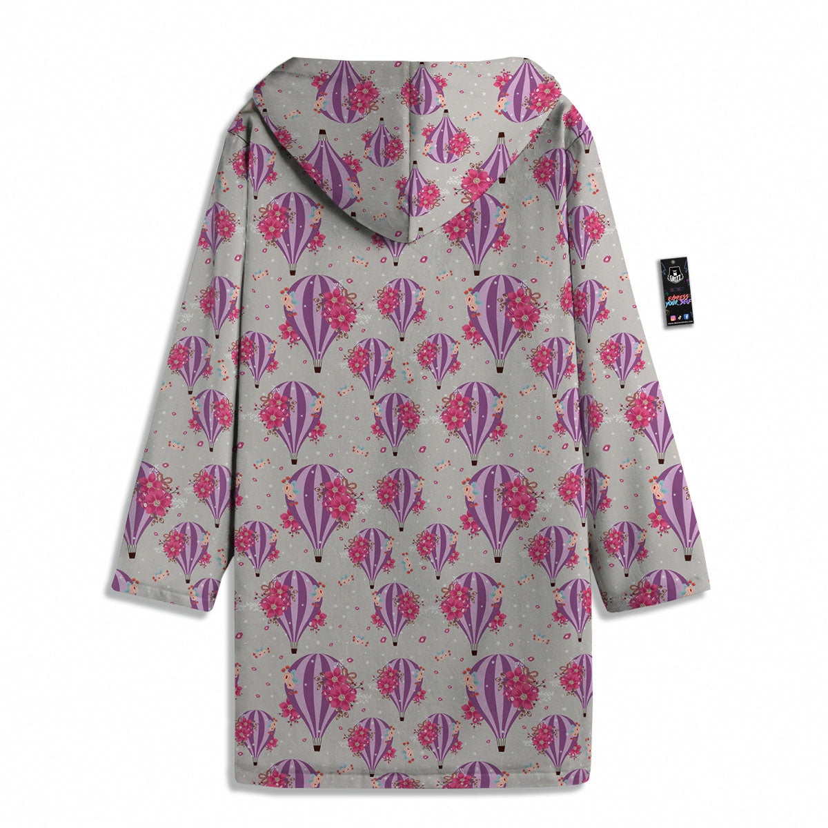 Hot Air Balloon Floral Print Pattern Men's Windbreaker Jacket-grizzshop