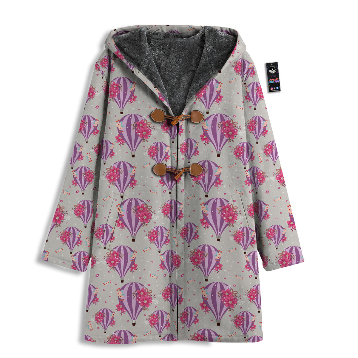 Hot Air Balloon Floral Print Pattern Men's Windbreaker Jacket-grizzshop