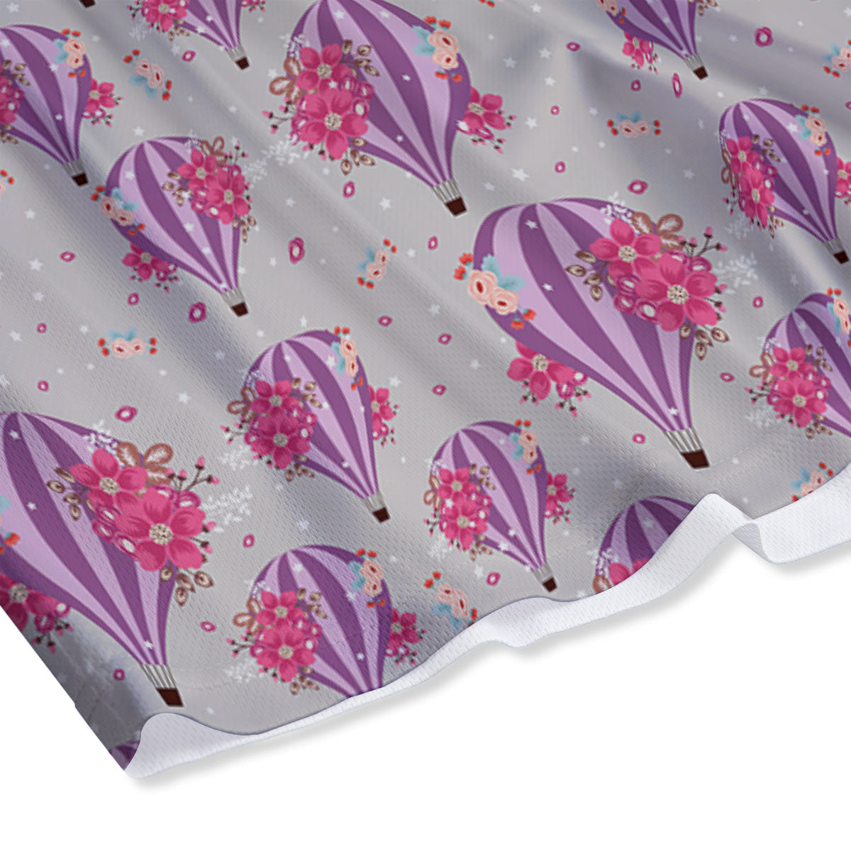 Hot Air Balloon Floral Print Pattern Mesh Shorts