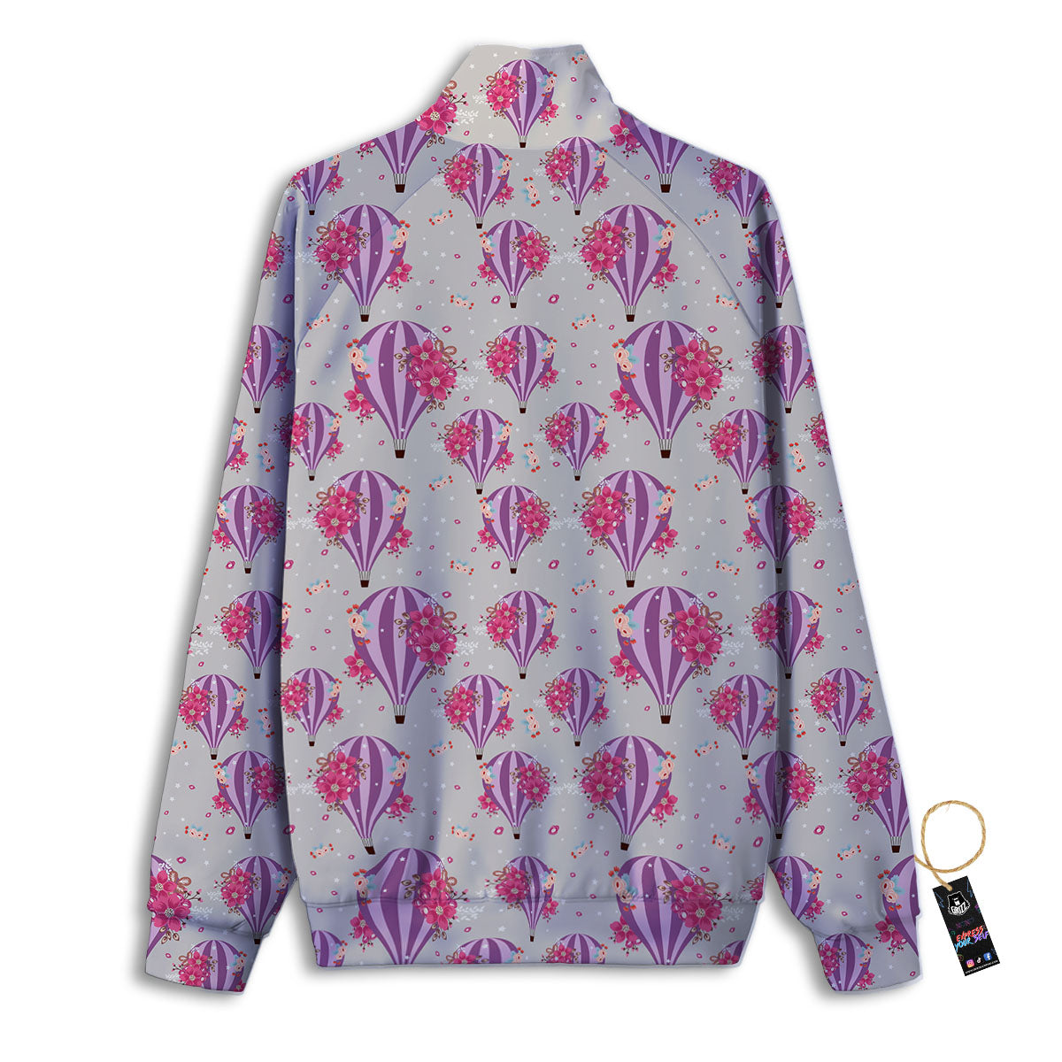 Hot Air Balloon Floral Print Pattern Track Jacket-grizzshop