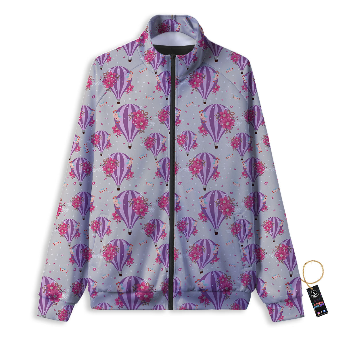 Hot Air Balloon Floral Print Pattern Track Jacket-grizzshop