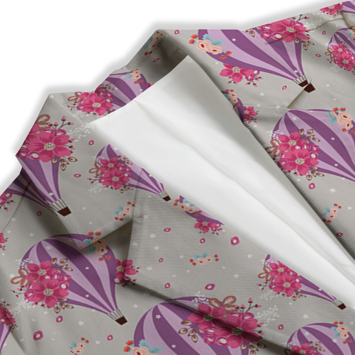 Hot Air Balloon Floral Print Pattern Women's Blazer-grizzshop