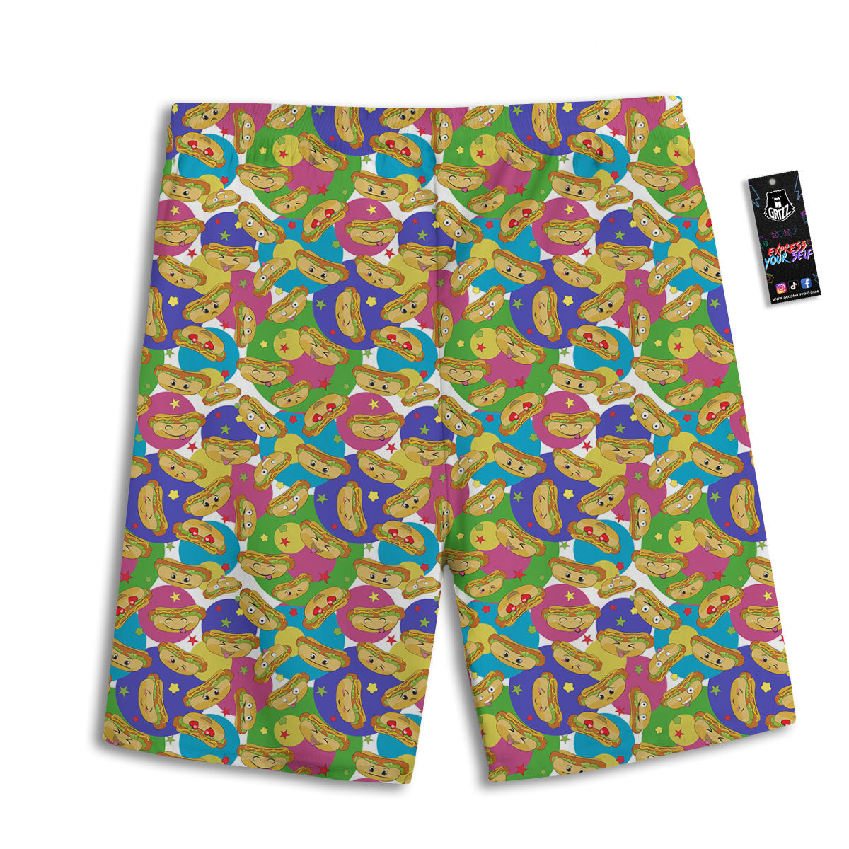Hot Dog Colorful Print Pattern Men's Athletic Shorts