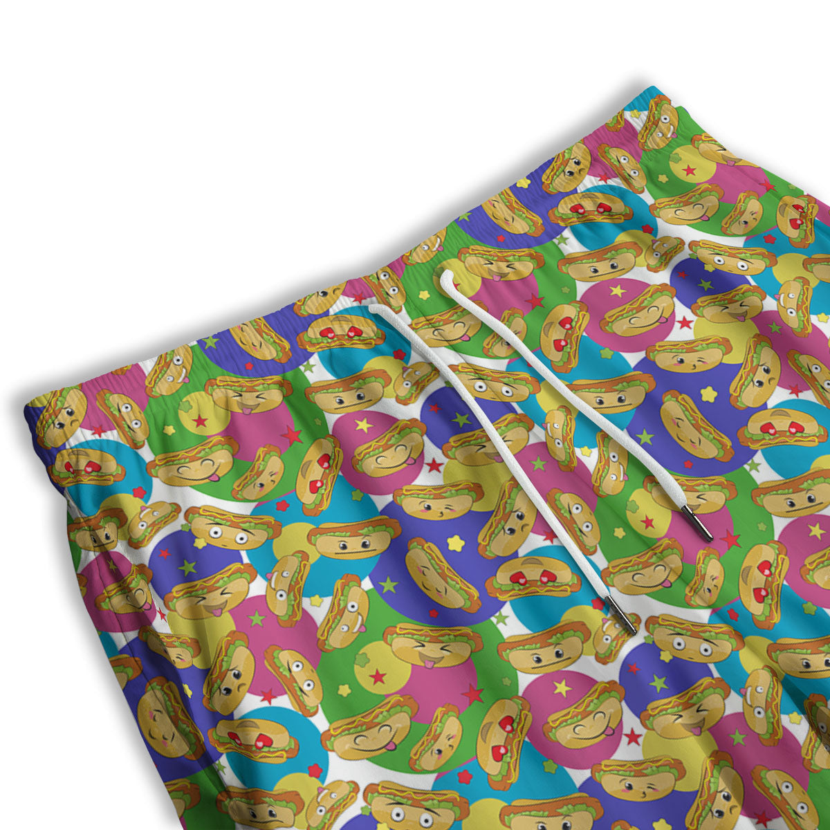 Hot Dog Colorful Print Pattern Men's Athletic Shorts