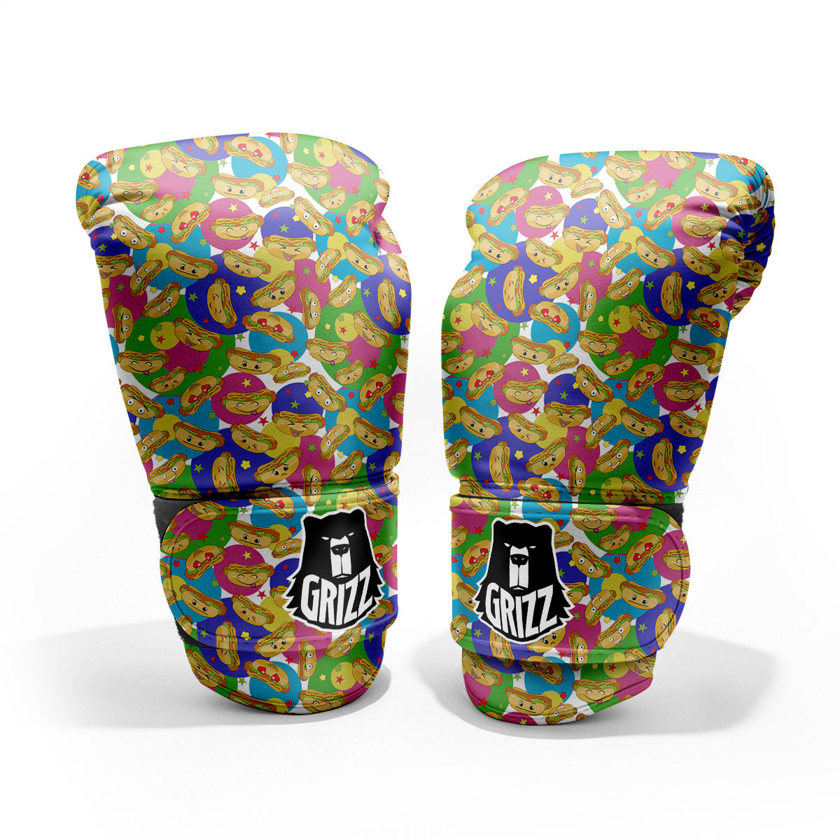 Hot Dog Colorful Print Pattern Pro Boxing Glove