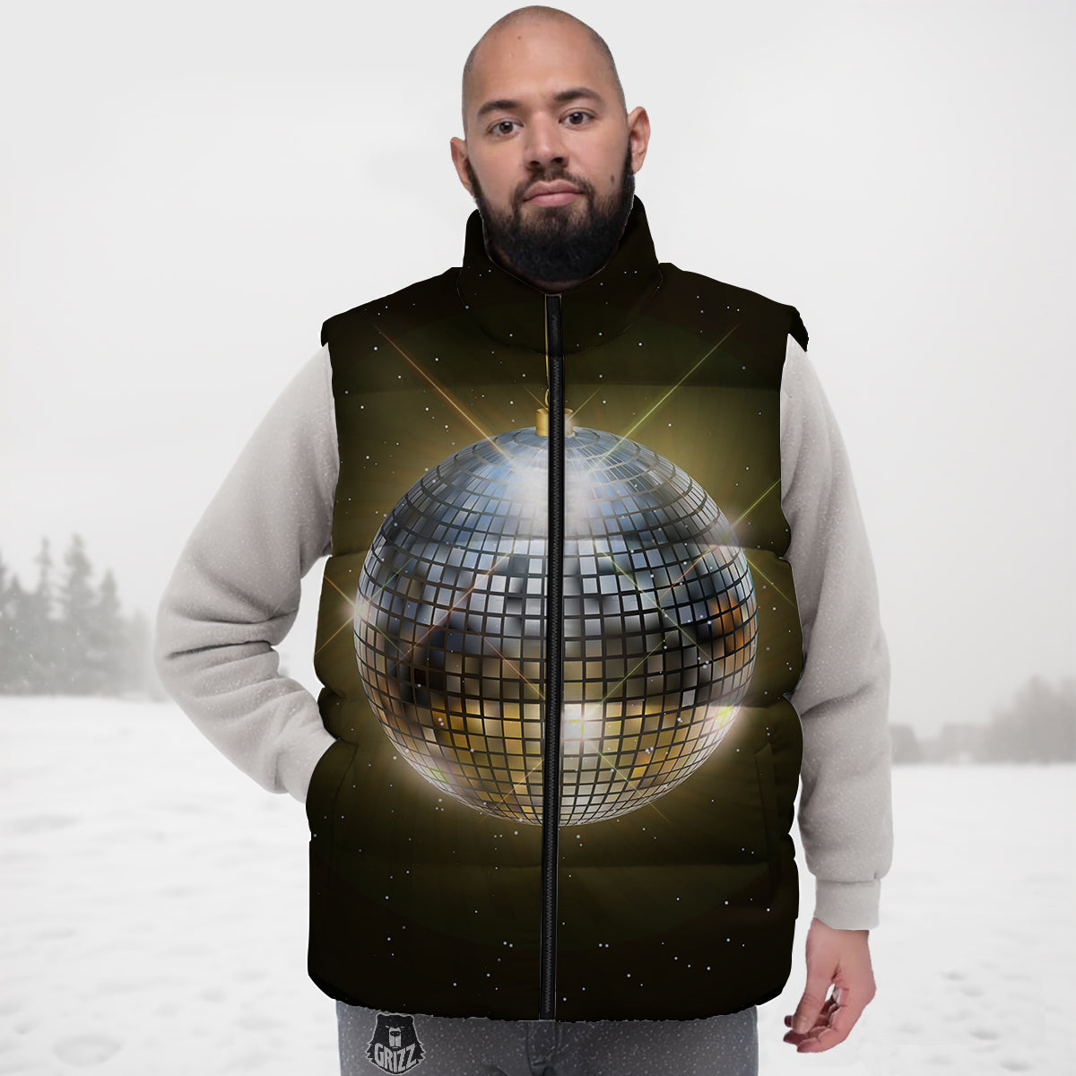 Hot Dog Print Pattern Down Vest-grizzshop