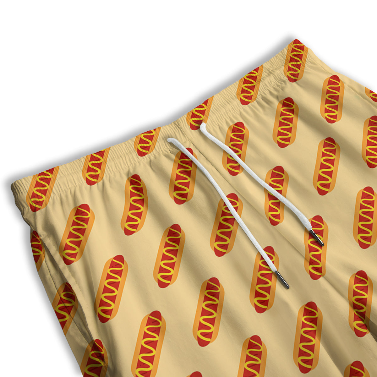 Hot Dog Yellow Print Pattern Men's Athletic Shorts