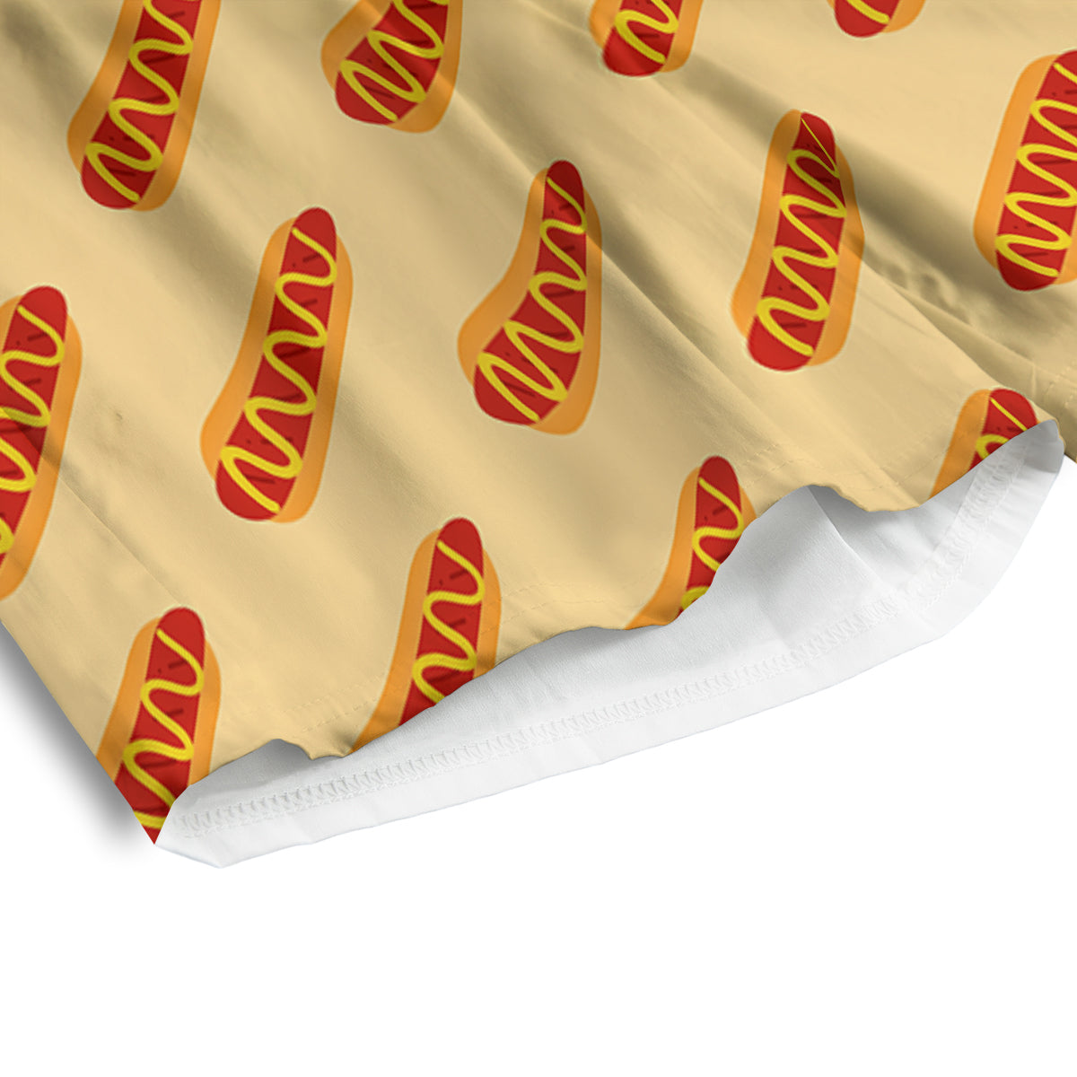 Hot Dog Yellow Print Pattern Men's Athletic Shorts