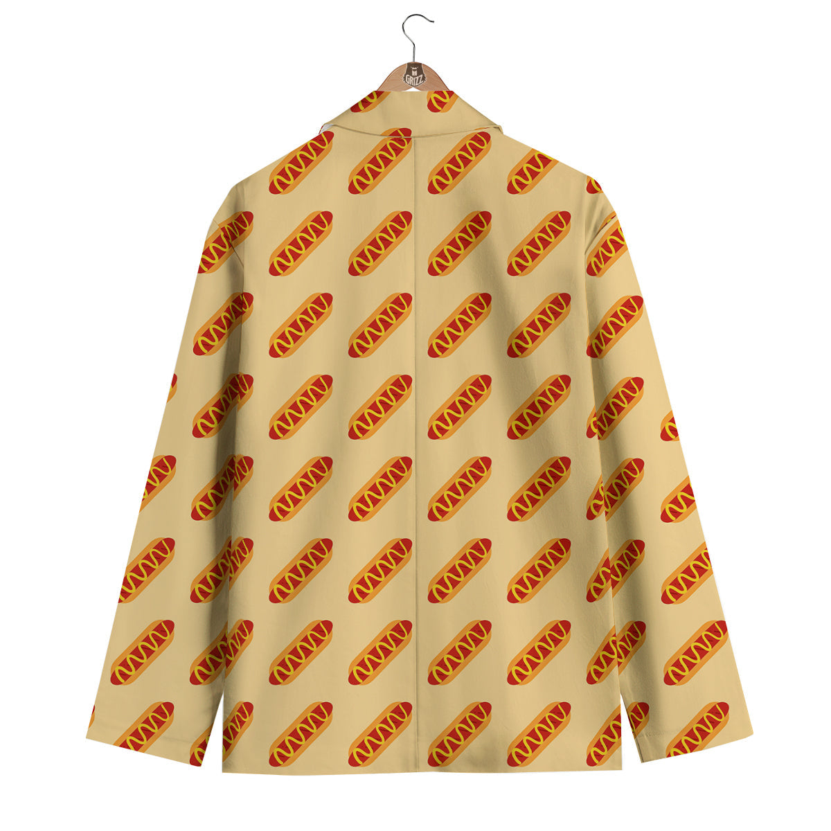 Hot Dog Yellow Print Pattern Men's Blazer-grizzshop