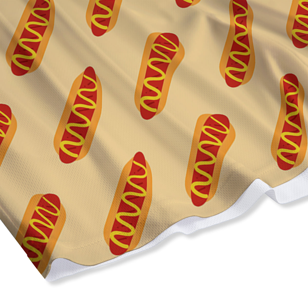 Hot Dog Yellow Print Pattern Mesh Shorts