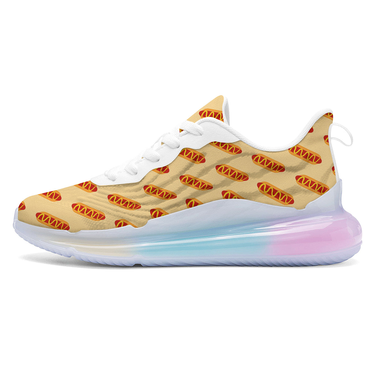 Hot Dog Yellow Print Pattern Running Sneakers-grizzshop