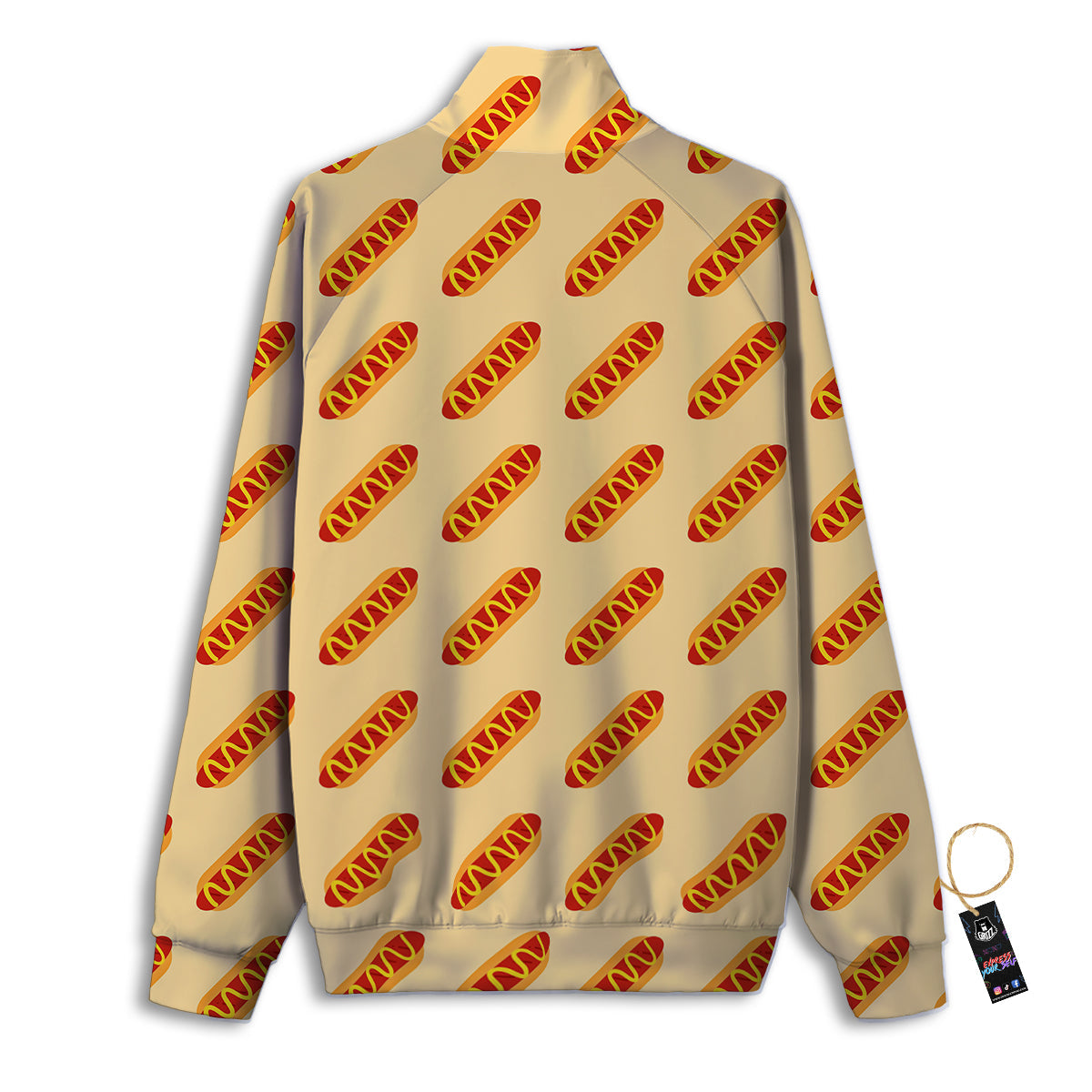 Hot Dog Yellow Print Pattern Track Jacket-grizzshop