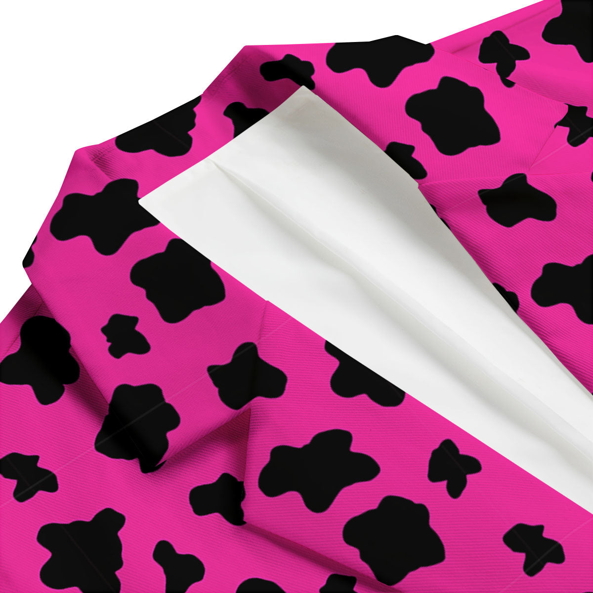 Hot Pink And Black Cow Print Men's Blazer-grizzshop