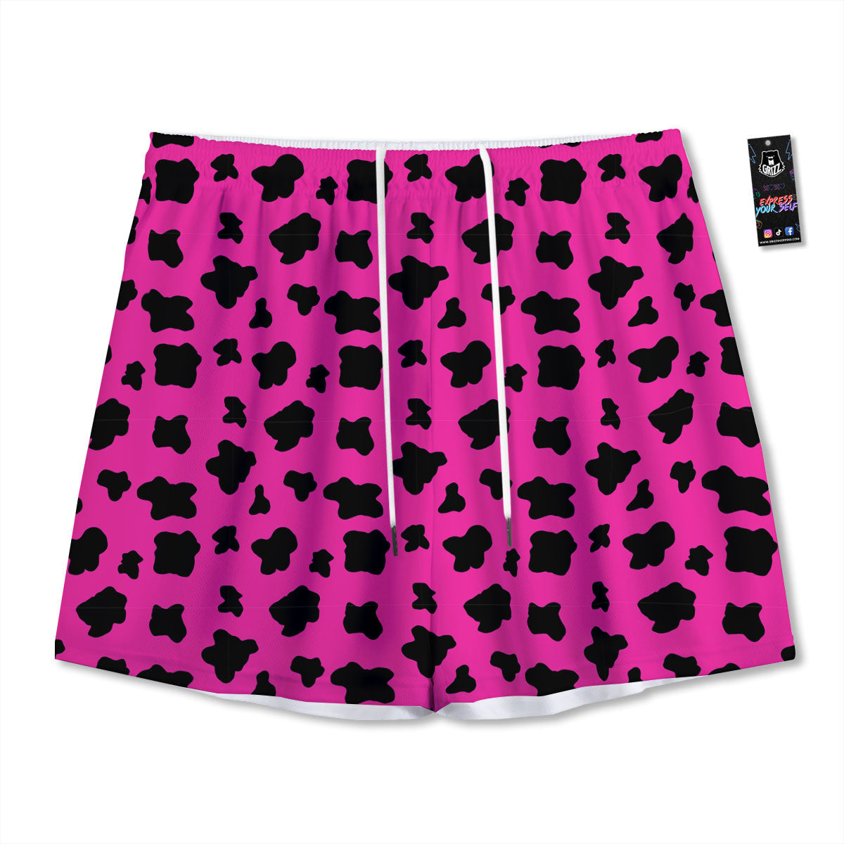 Light Pink Cow Print Men's Shorts
