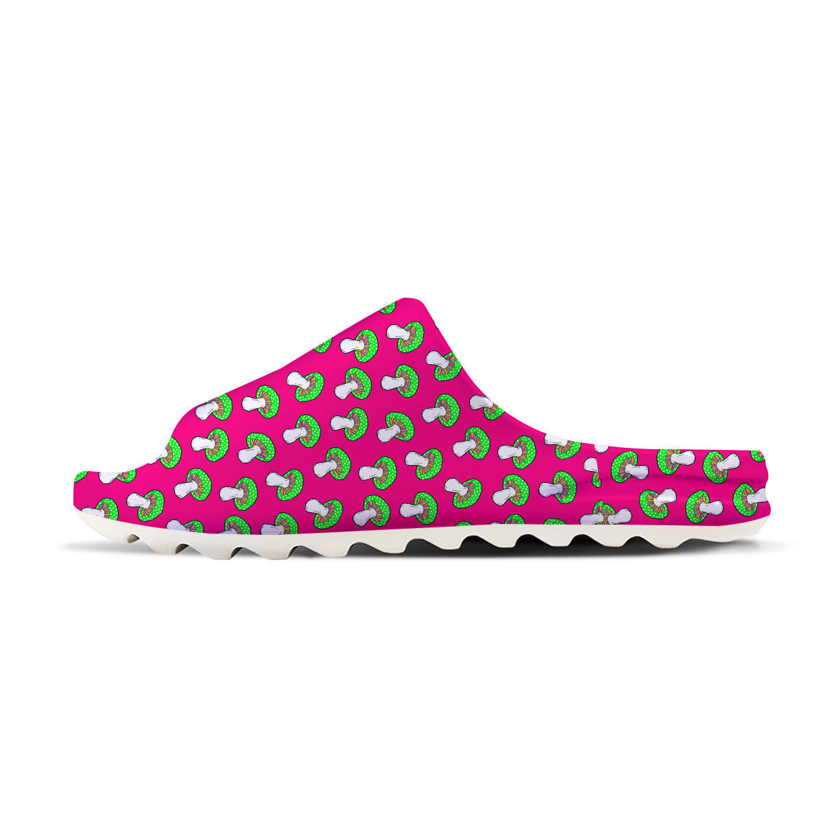 Hot Pink Crazy Mushroom Print Pattern Sandals-grizzshop