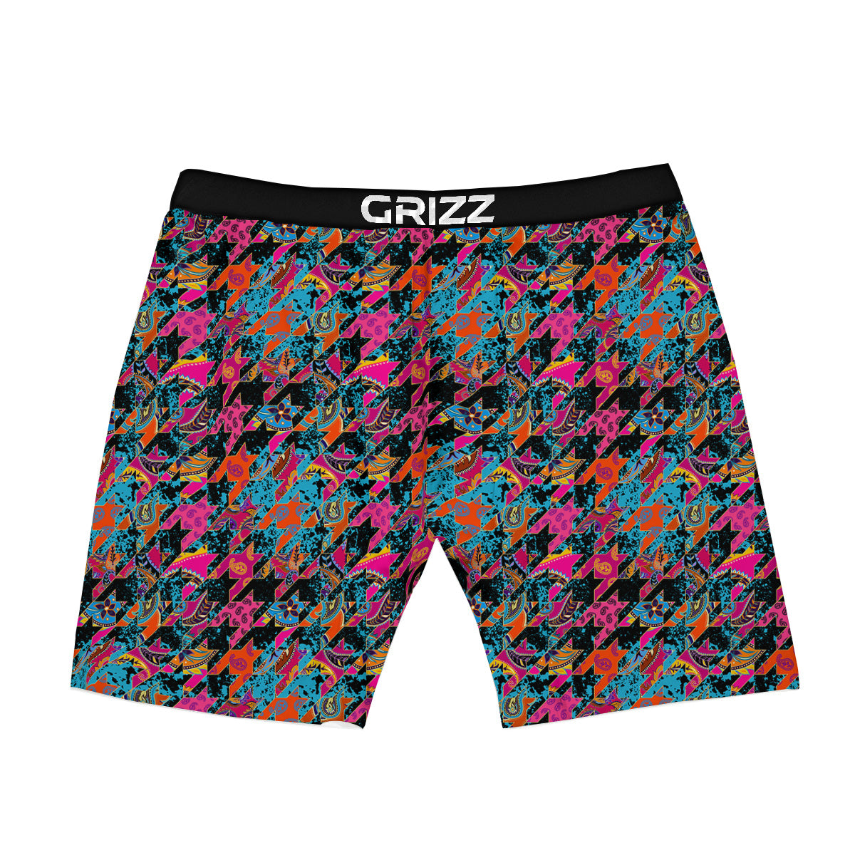 Houndstooth Abstract And Paisley Print Pattern Boxer Briefs-grizzshop