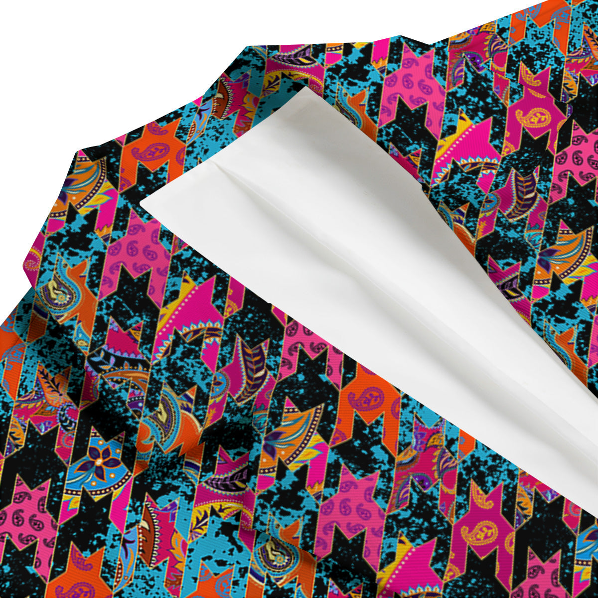 Houndstooth Abstract And Paisley Print Pattern Men's Blazer-grizzshop