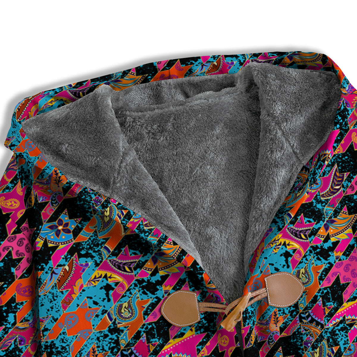 Houndstooth Abstract And Paisley Print Pattern Men's Windbreaker Jacket-grizzshop