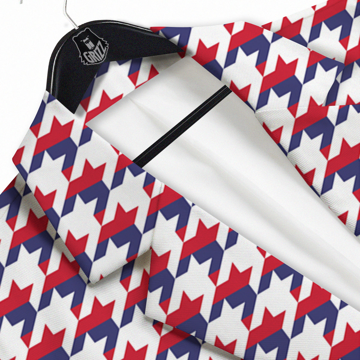 Houndstooth American Print Pattern Men's Sport Coat-grizzshop