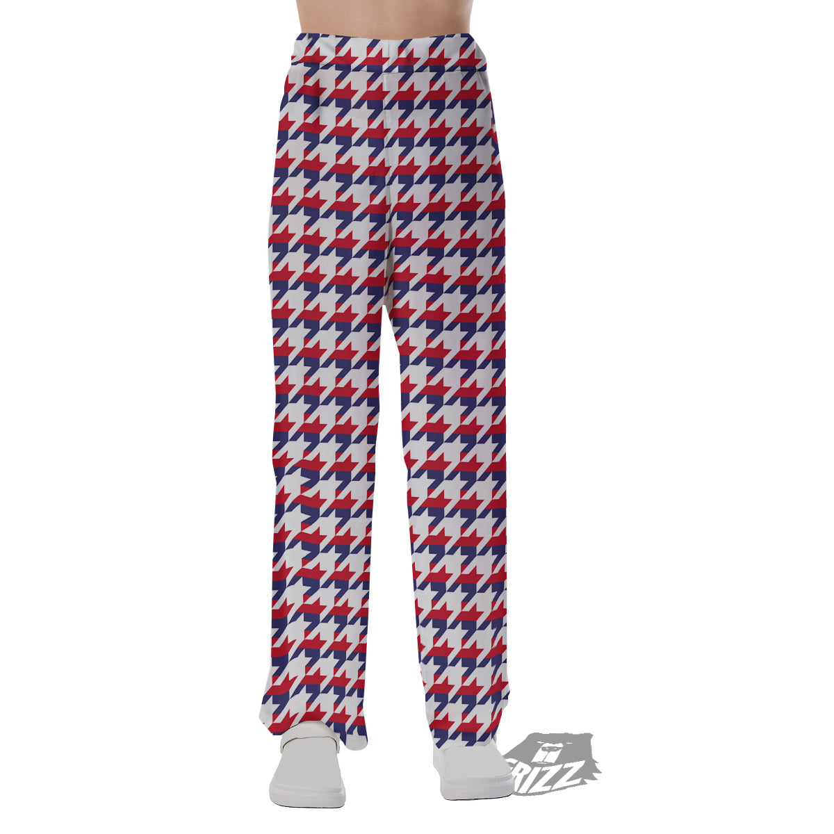Houndstooth American Print Pattern Pajama Pants-grizzshop