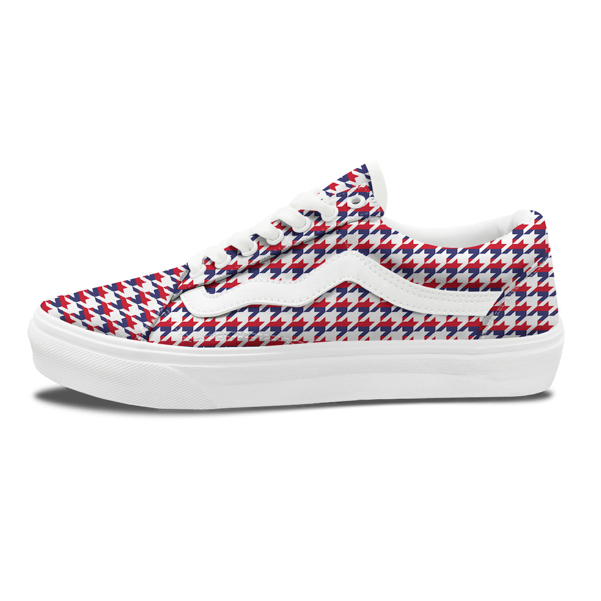 Houndstooth American Print Pattern Skate Shoes-grizzshop