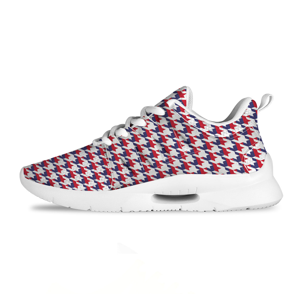 Houndstooth American Print Pattern Tennis Shoes-grizzshop
