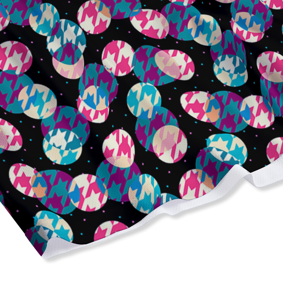 Mask Geometric Samurai Print Mesh Shorts