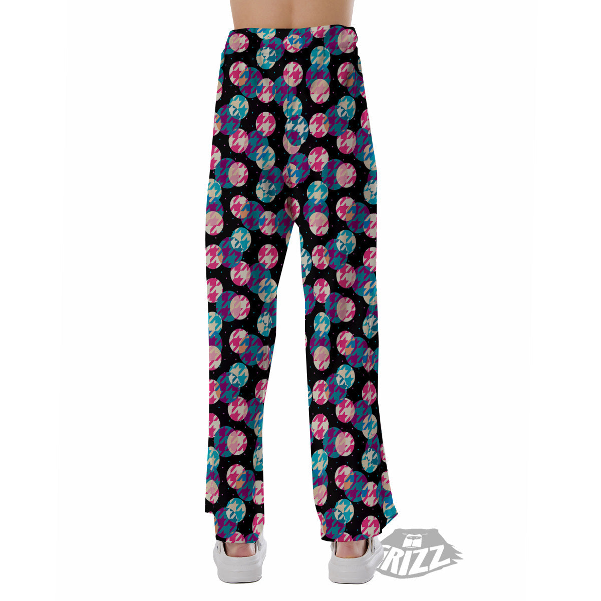 Houndstooth And Classic Polka Dot Print Pattern Pajama Pants-grizzshop