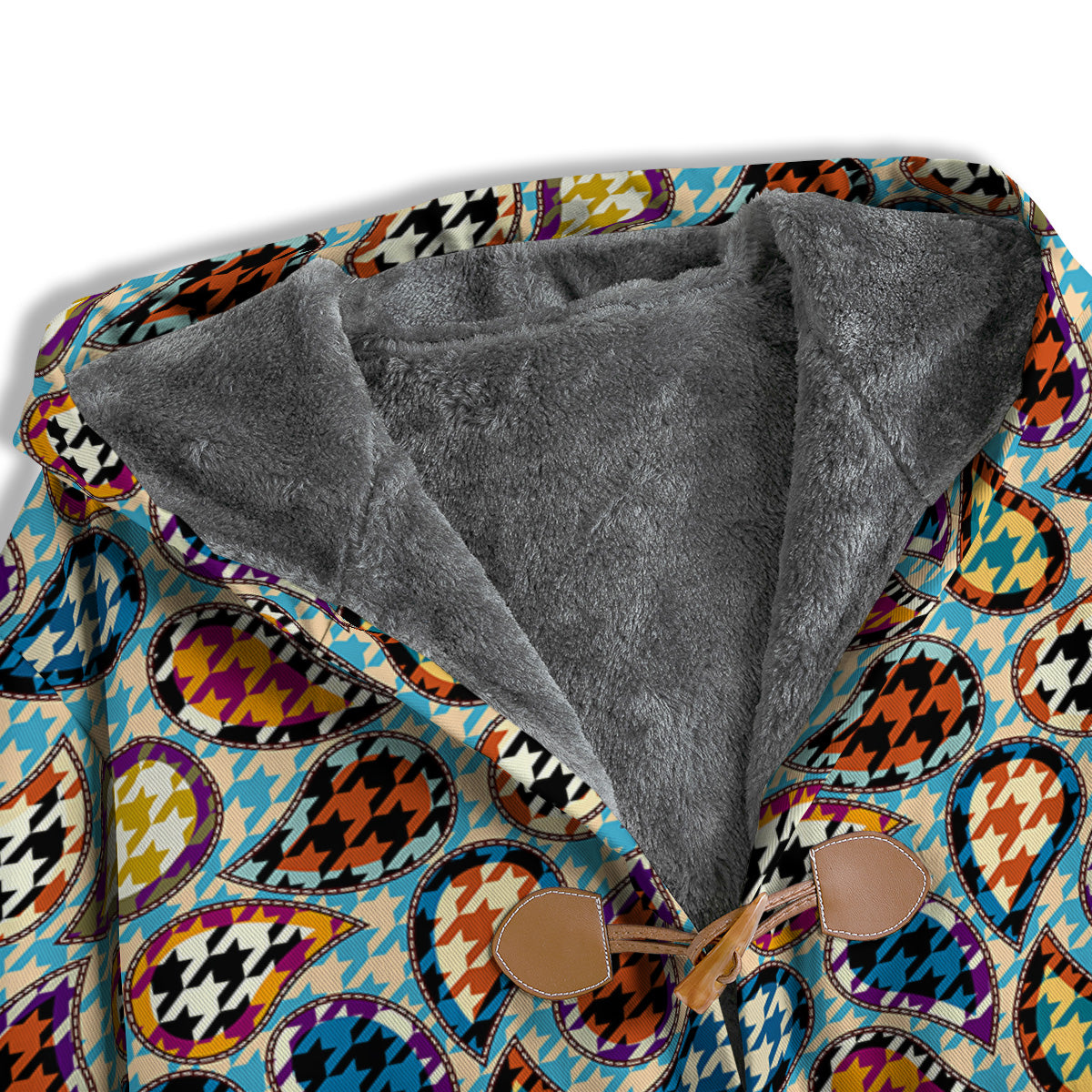 Houndstooth And Paisley Print Pattern Men's Windbreaker Jacket-grizzshop